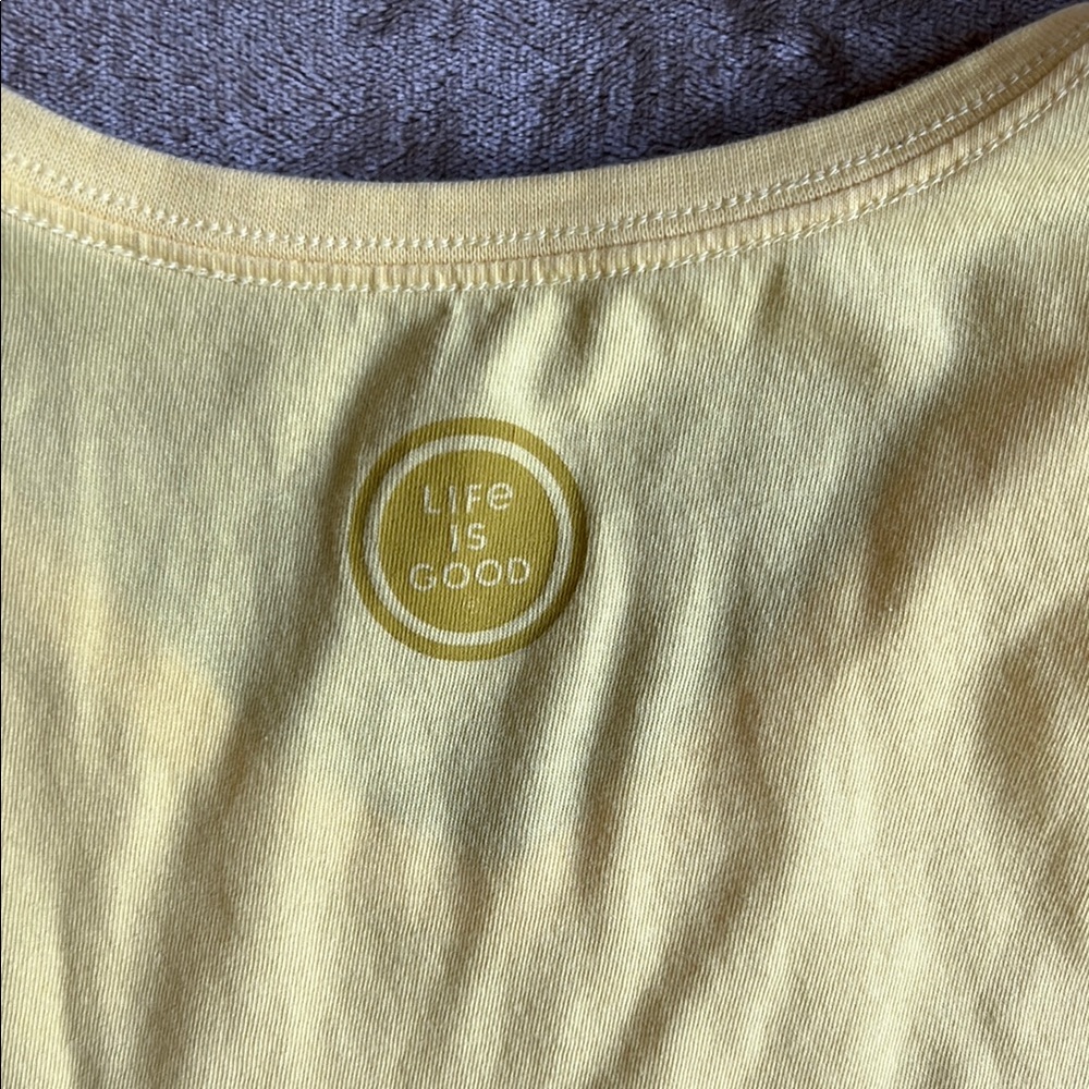 Life Is Good Soft Yellow Tee Horse Logo - Picture 8 of 8